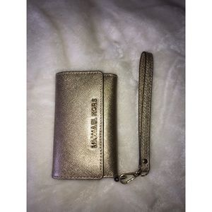 Michael Kors Gold Phone Case Wrist Wallet